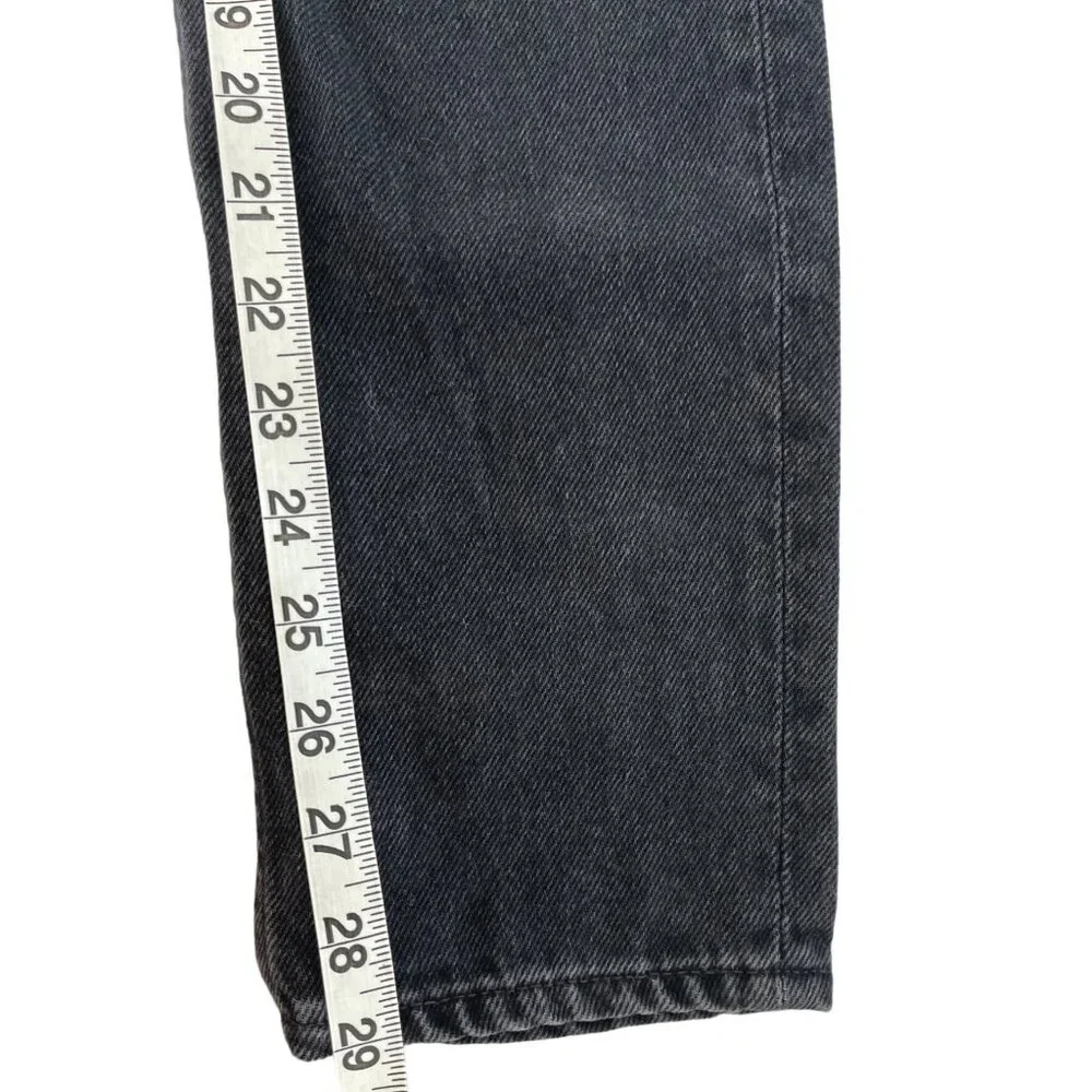 GRLFRND Karolina Black High Rise‎ Straight Ripped Jeans Wild Thing 25 $195
